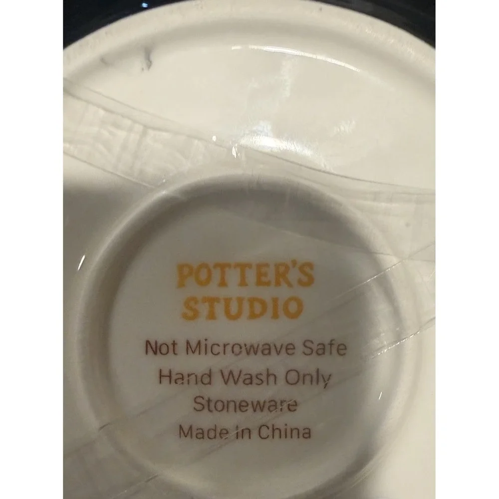 Set of 4 Potters Studio 3 Witches Cauldron Coven Halloween Appetizer Plates